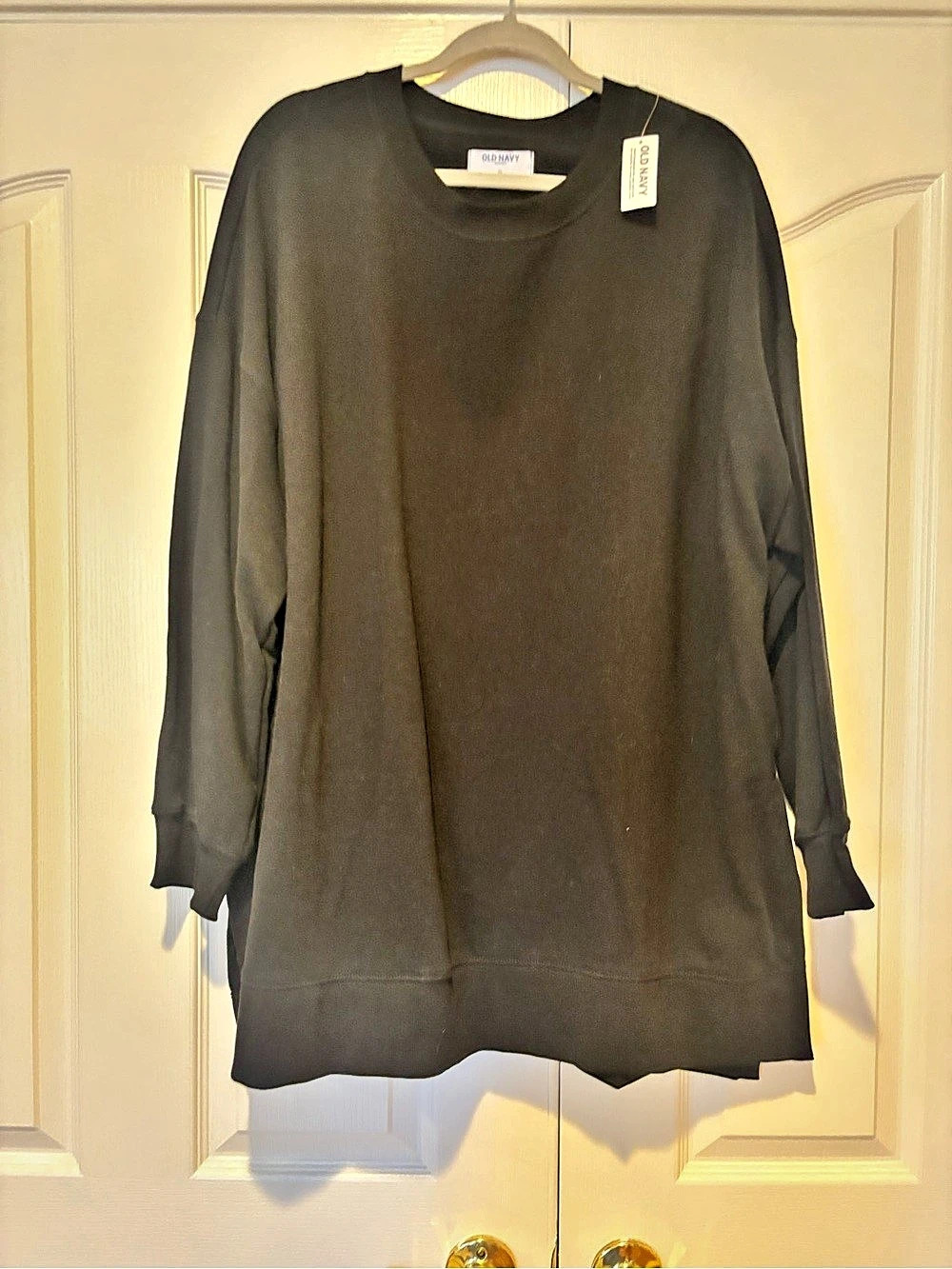 Old Navy SoComfy Relaxed Tunic Sweatshirt Black Long Sleeve Tunic Sweatshirt NWT